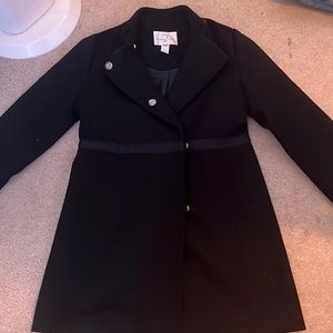 Madamoiselle Jacadi overcoat, size small, black, wool, polyester, never worn